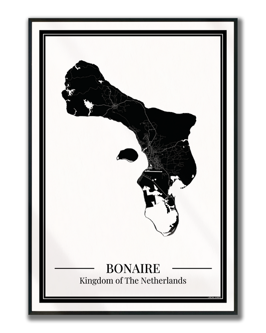 Bonaire — Eilandposter zwart
