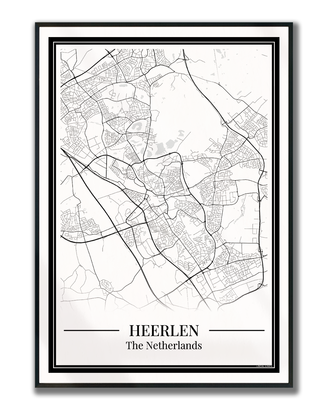 Heerlen — Minimalistische stadskaart poster