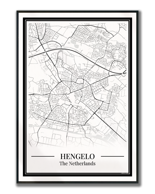 Hengelo — Minimalistische stadskaart poster