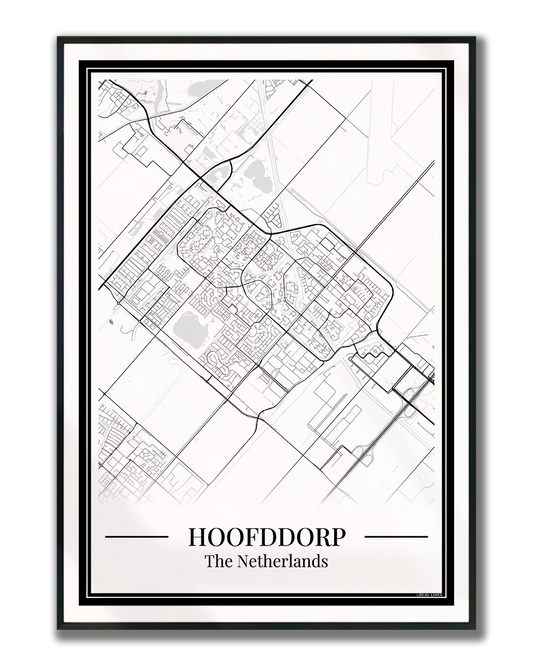 Hoofddorp — Minimalistische stadskaart poster