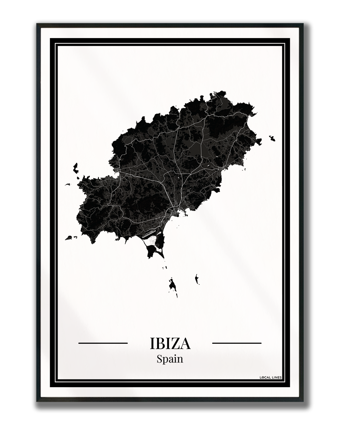 Poster Ibiza | Eilandkaart