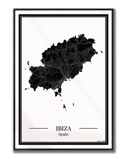 Poster Ibiza | Eilandkaart
