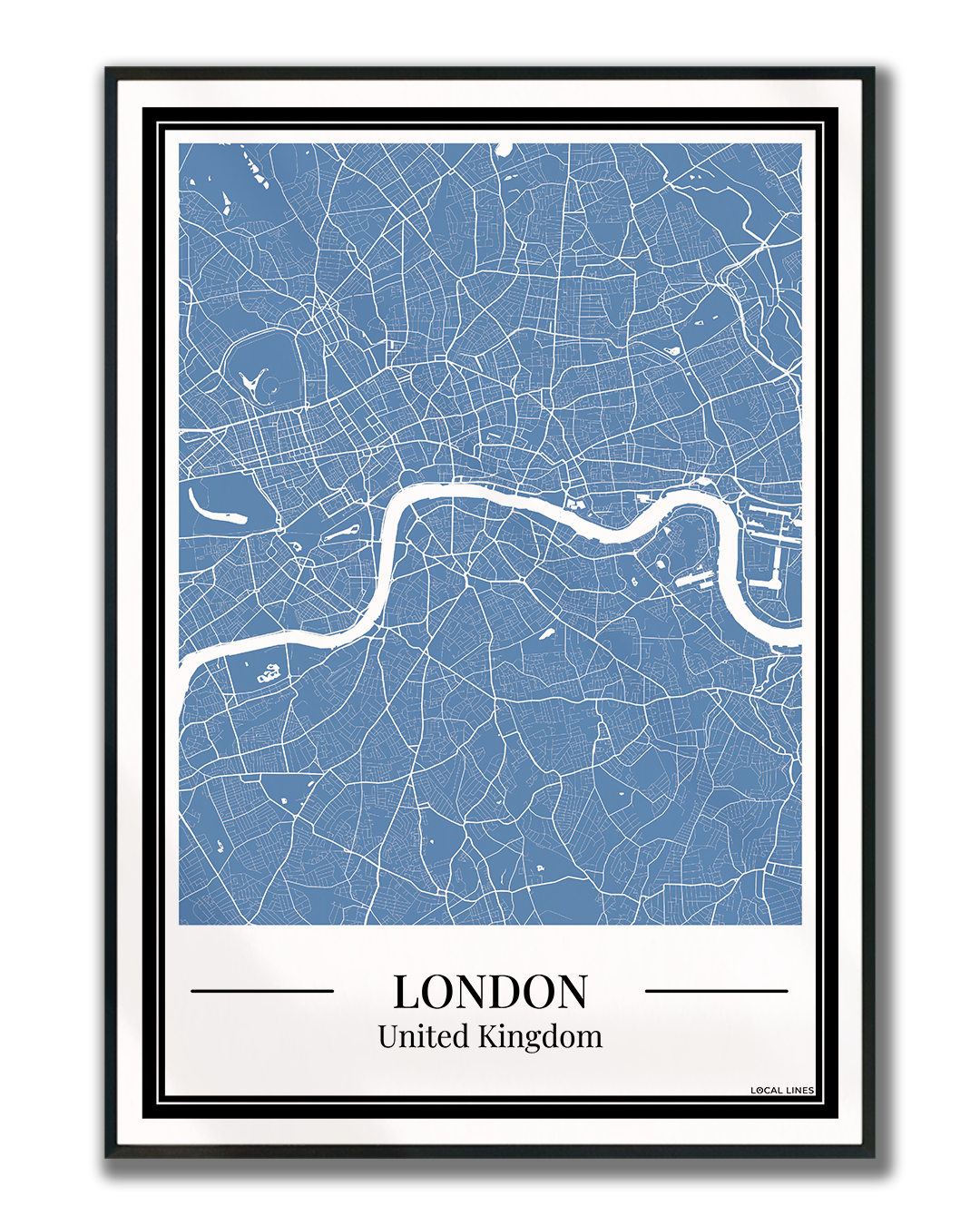 London stadskaart poster – Blauw