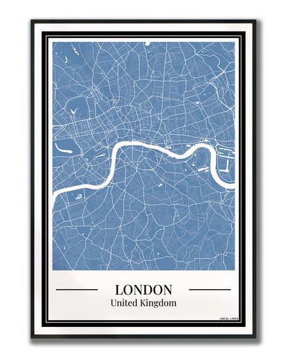 London stadskaart poster – Blauw