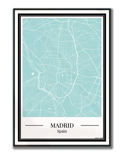 Madrid - Poster Aqua Blue