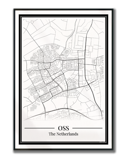 Oss — Minimalistische stadskaart poster