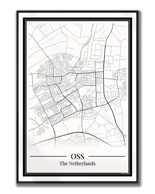 Oss — Minimalistische stadskaart poster