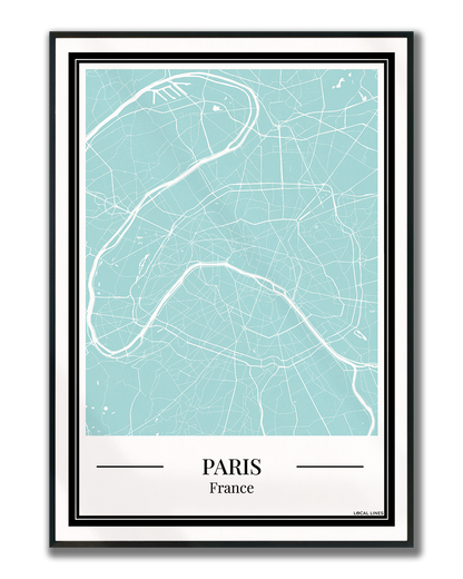 Paris - Poster Aqua Blue