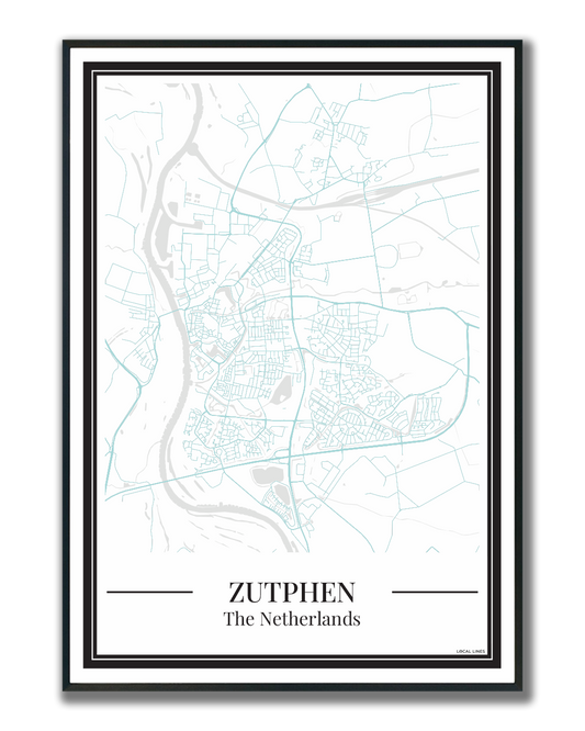 Zutphen - Poster Aqua Blue