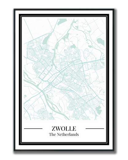 Zwolle - Poster Aqua Blue