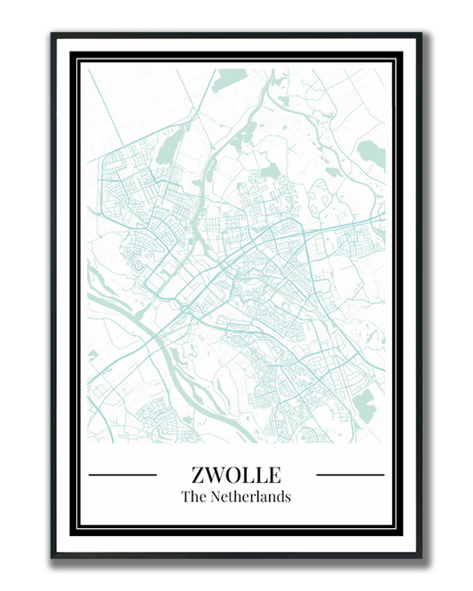 Zwolle - Poster Aqua Blue