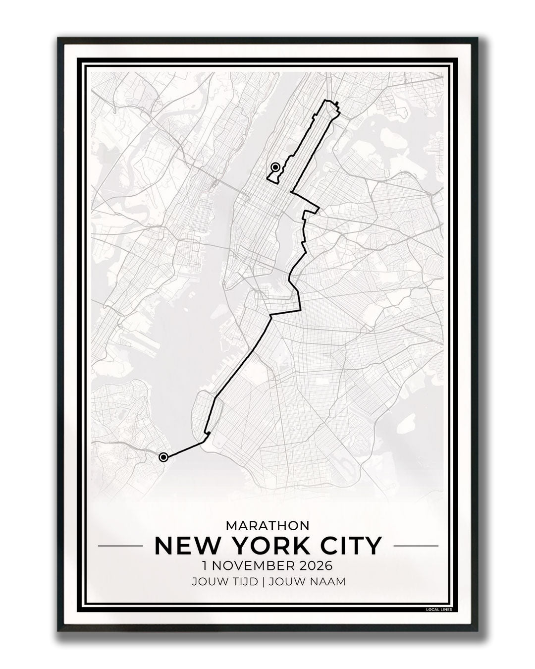 Marathon New York City poster in lijst