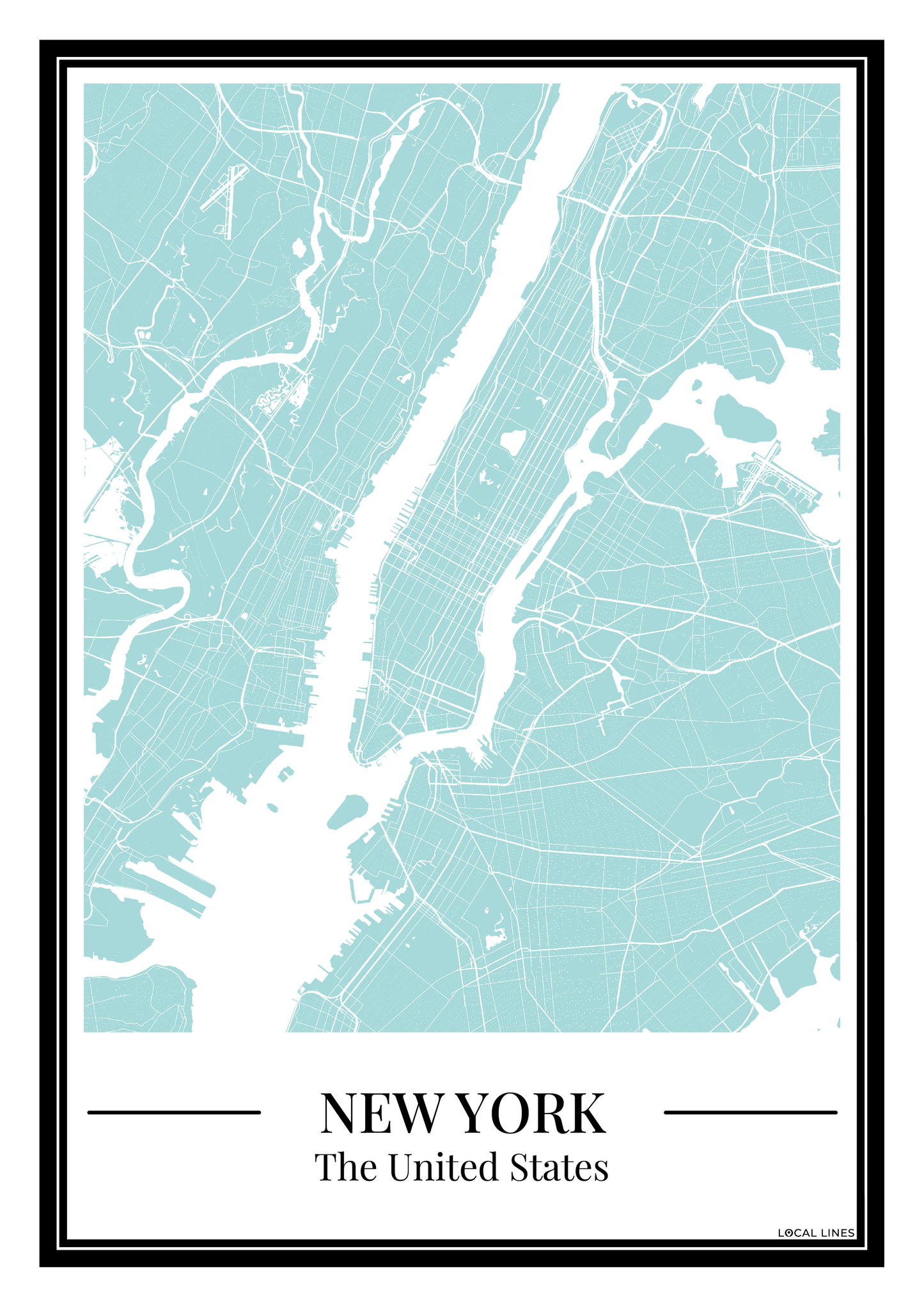 New York City - Poster Aqua Blue