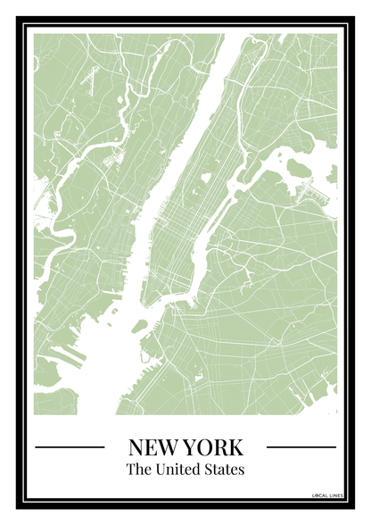 New York City - Poster Sage Green