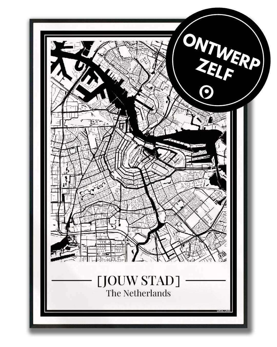Ontwerp Stadskaart Poster met Plattegrond