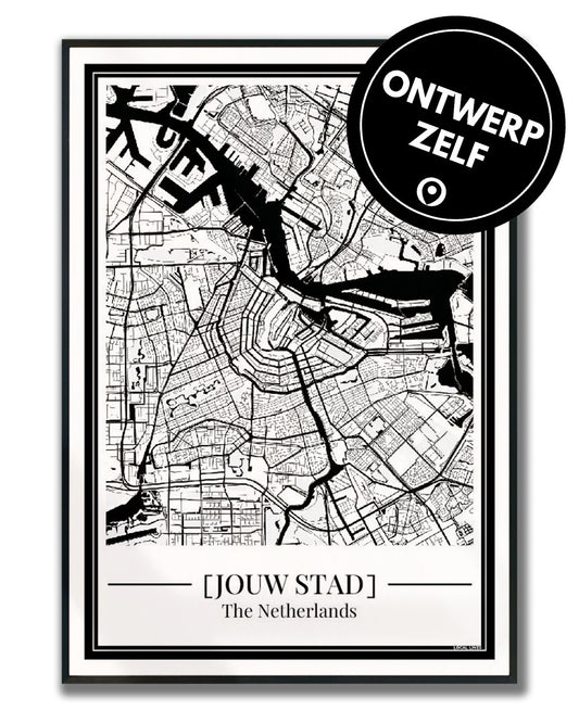 Ontwerp Stadskaart Poster met Plattegrond