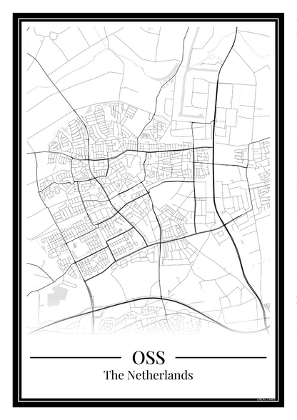Oss — Minimalistische stadskaart poster