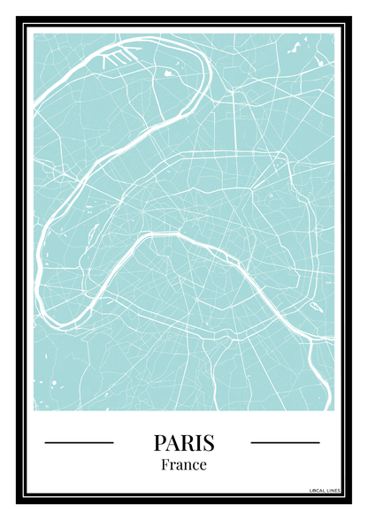 Paris - Poster Aqua Blue