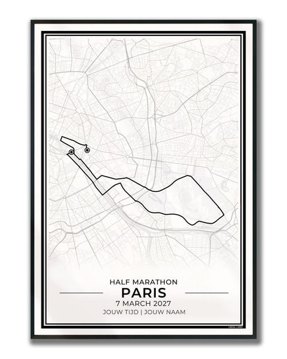 Halve marathon Parijs poster in lijst