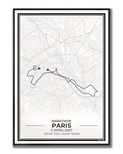 Marathon Parijs poster in lijst