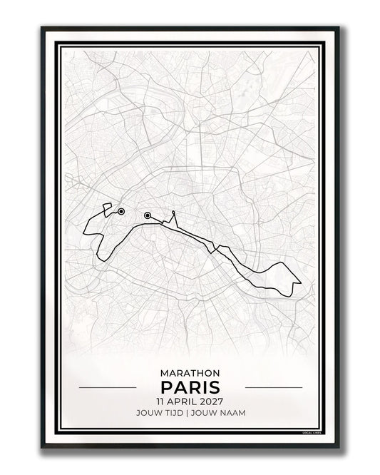 Marathon Parijs poster in lijst