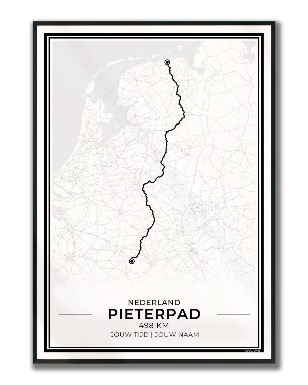 Pieterpad wandelposter in lijst