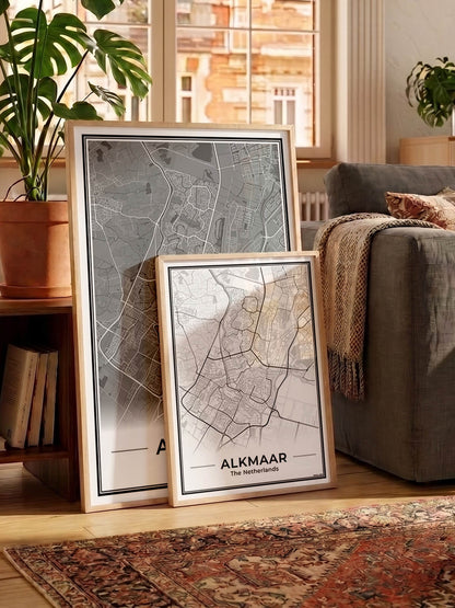 Stadskaart Alkmaar Poster voor Wanddecoratie in Woonkamer Algemeen