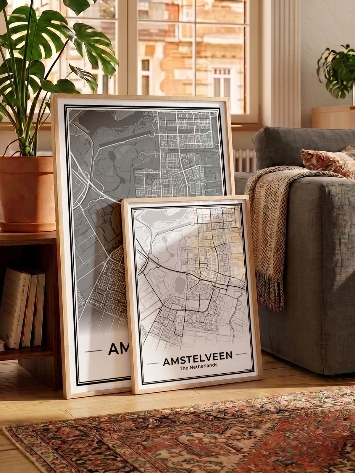 Stadskaart Amstelveen Poster voor Wanddecoratie in Woonkamer Algemeen