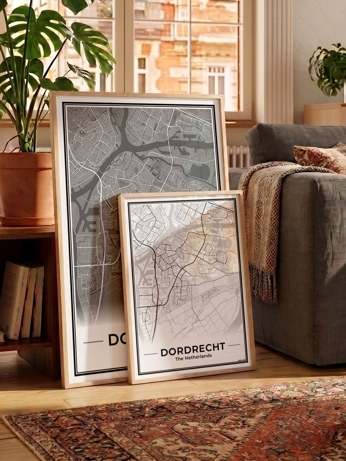Stadsplattegrond Dordrecht Poster voor Wanddecoratie in woonkamer Algemeen