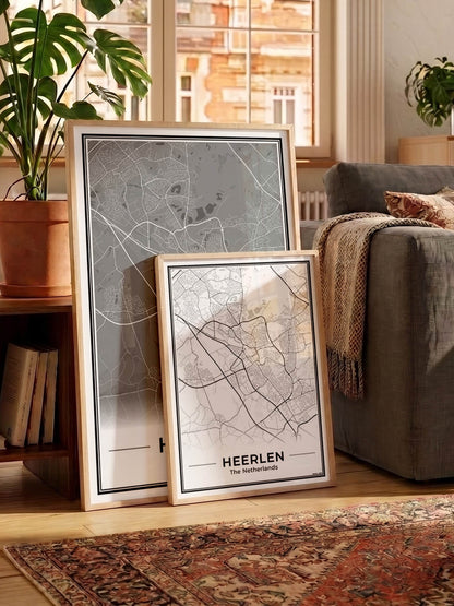 Kaart Plattegrond Heerlen Poster voor Wanddecoratie voor Woonkamer Algemeen