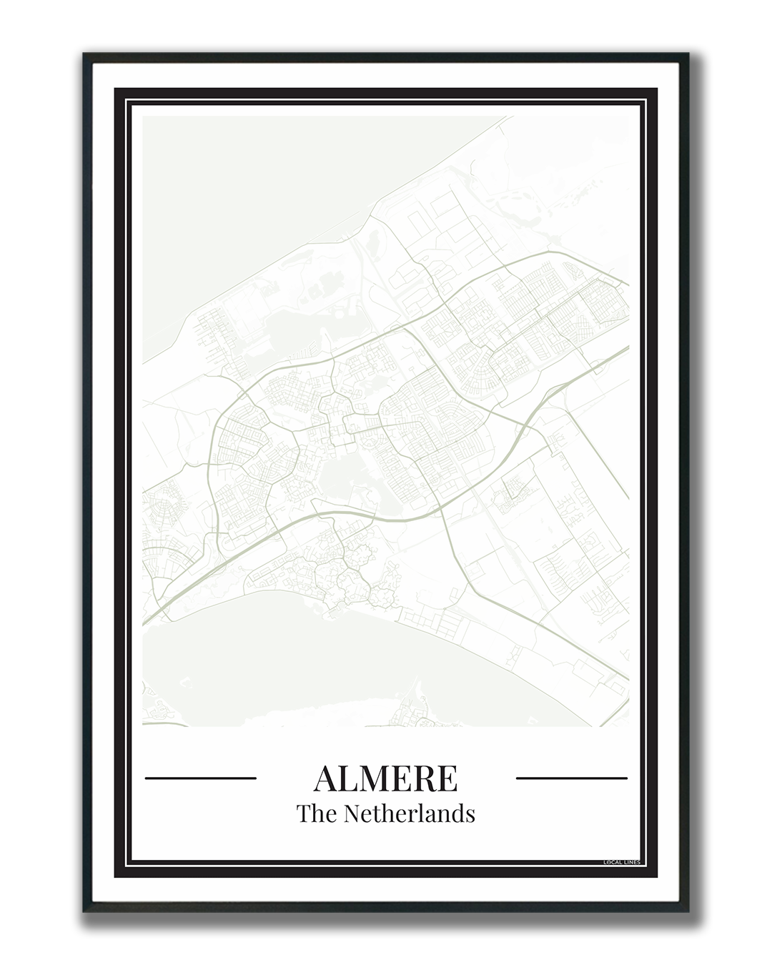 Almere Stadskaart Poster - Groen