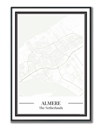 Almere Stadskaart Poster - Groen