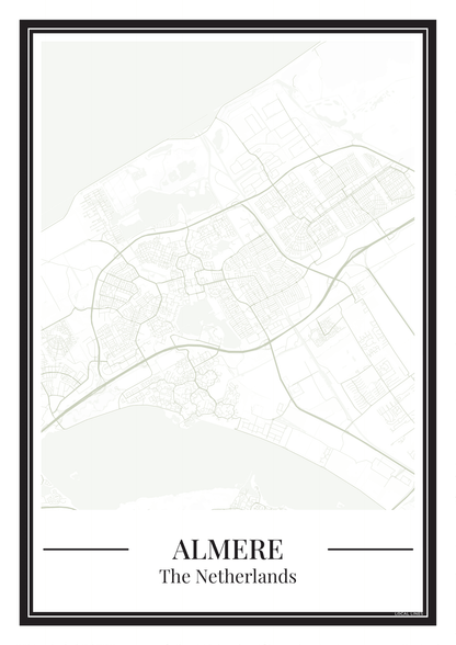 Almere Stadskaart Poster - Groen