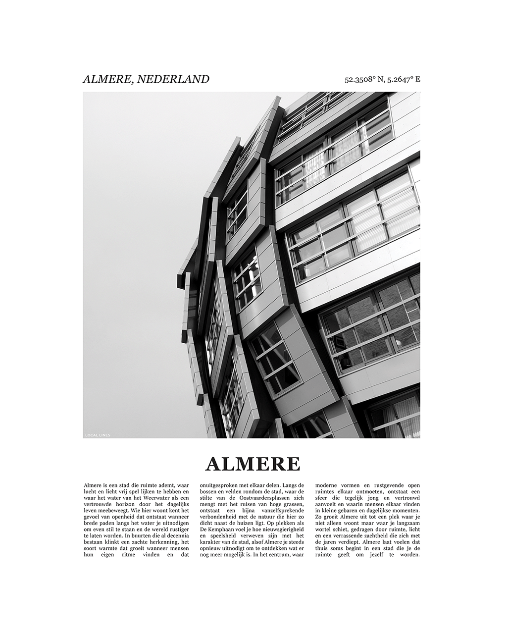 Almere Poster van Stad met Foto en Tekst Interieurdecoratie