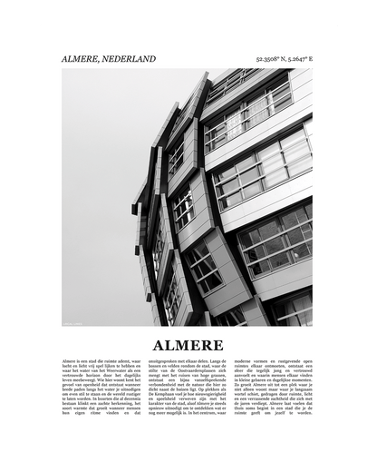 Almere Poster van Stad met Foto en Tekst Interieurdecoratie