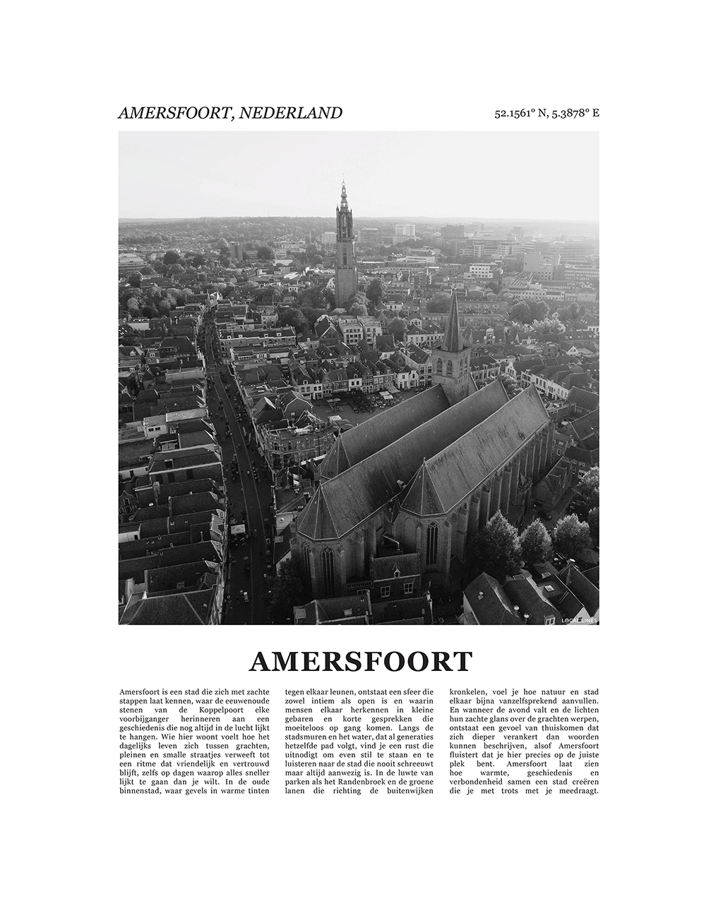 Amersfoort Poster van Stad met Foto en Tekst Interieurdecoratie