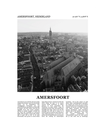 Amersfoort Poster van Stad met Foto en Tekst Interieurdecoratie