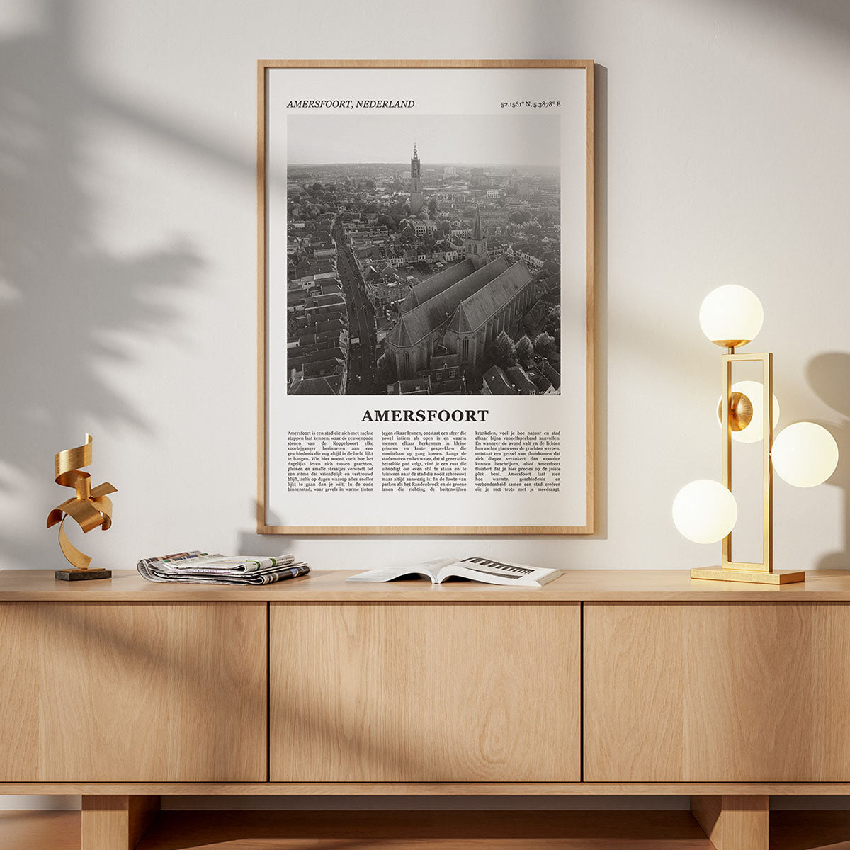 Poster van Amersfoort met Foto en Tekst in Interieur 