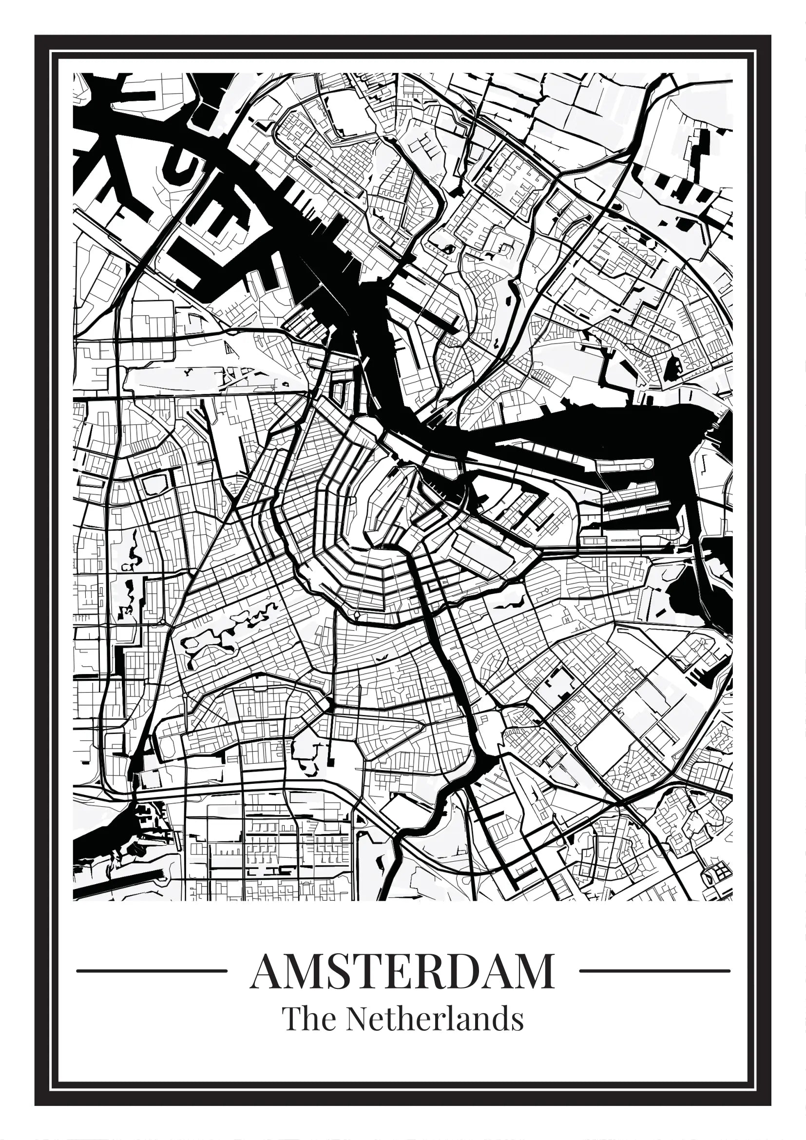 Poster Amsterdam van Stadskaart