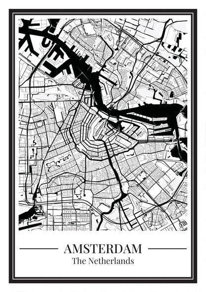 Poster Amsterdam van Stadskaart