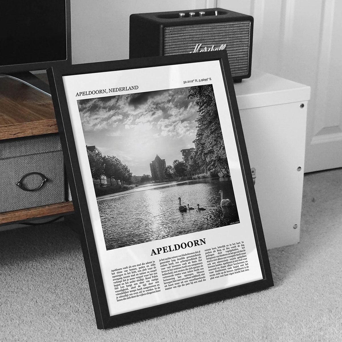 Poster van Apeldoorn met Foto en Tekst in Interieur 