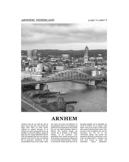 Arnhem Poster van Stad met Foto en Tekst Interieurdecoratie