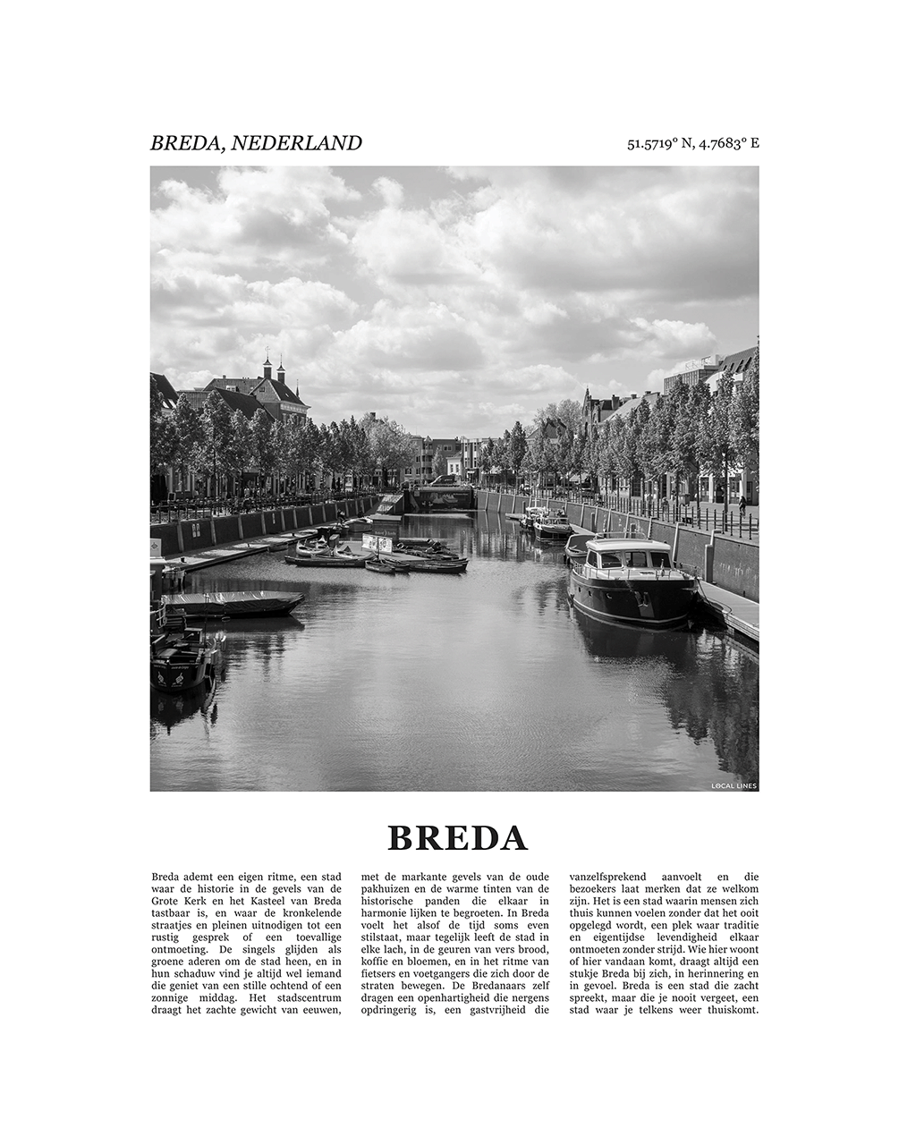 Breda Poster van Stad met Foto en Tekst Interieurdecoratie