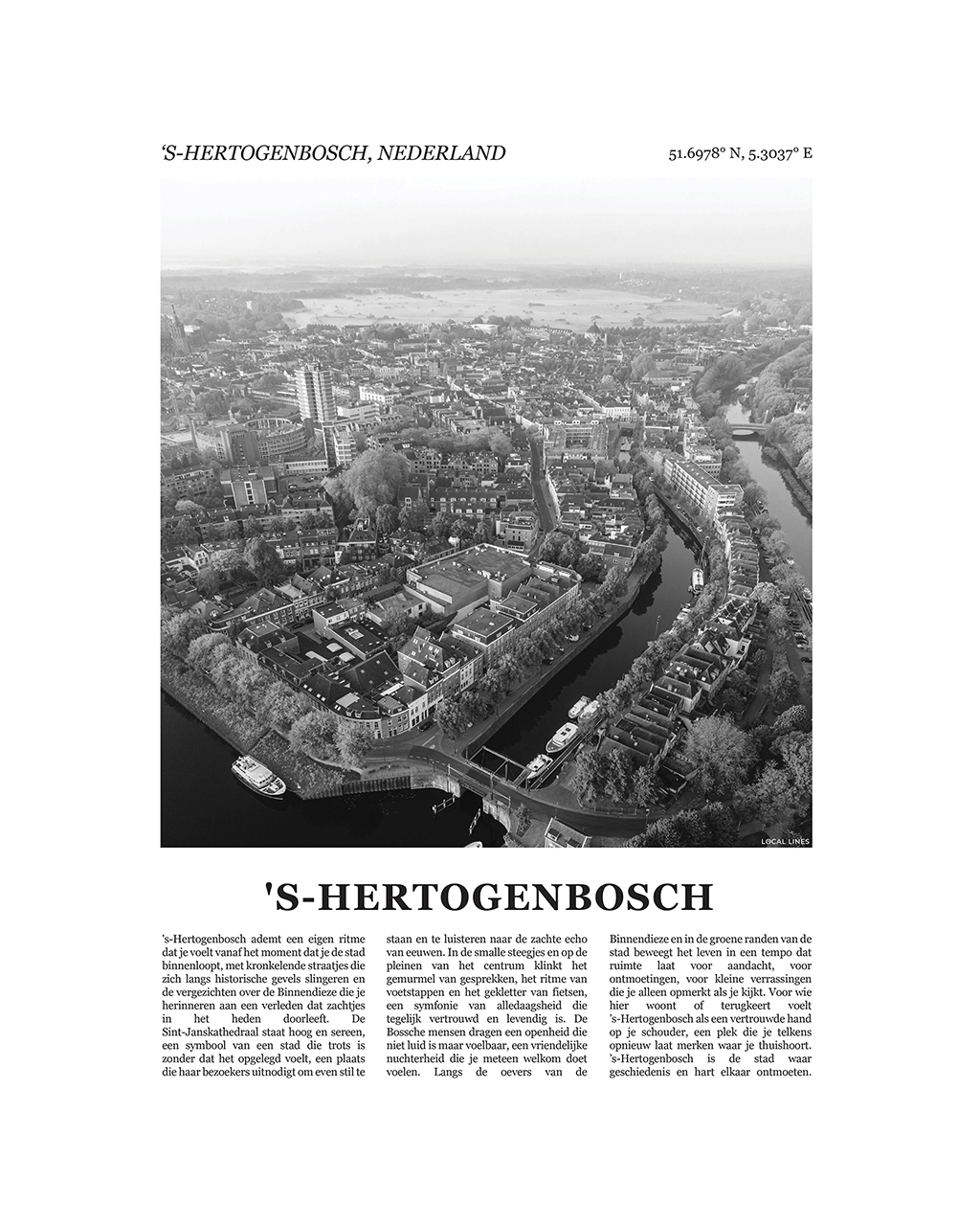 Den Bosch Poster van Stad met Foto en Tekst Interieurdecoratie