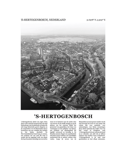 Den Bosch Poster van Stad met Foto en Tekst Interieurdecoratie