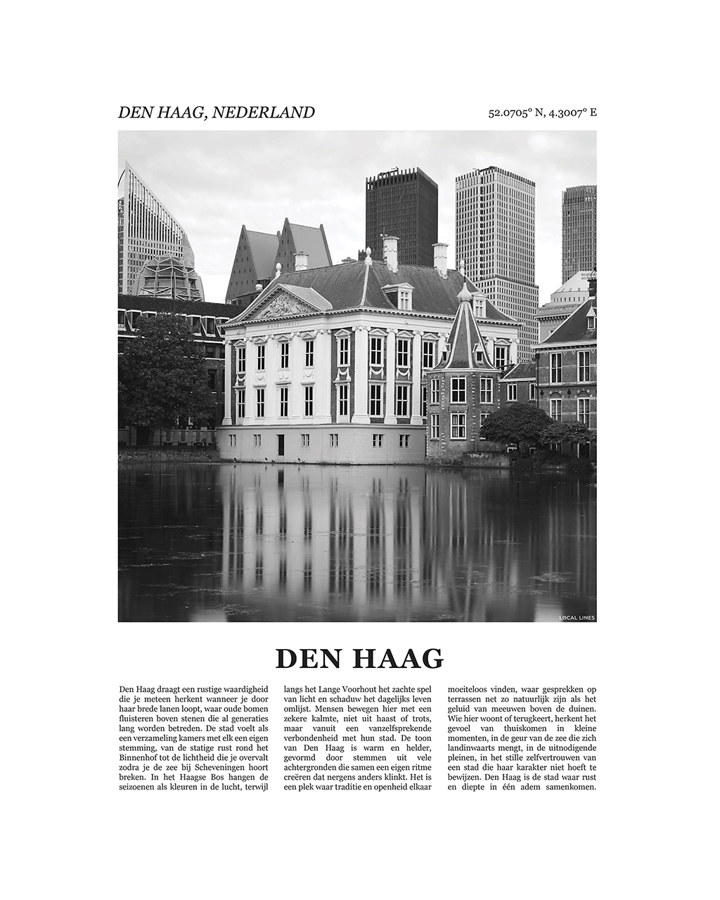 Den Haag Poster van Stad met Foto en Tekst Interieurdecoratie