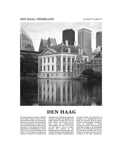 Den Haag Poster van Stad met Foto en Tekst Interieurdecoratie