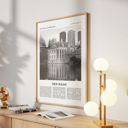 Poster van Den Haag met Foto en Tekst in Interieur