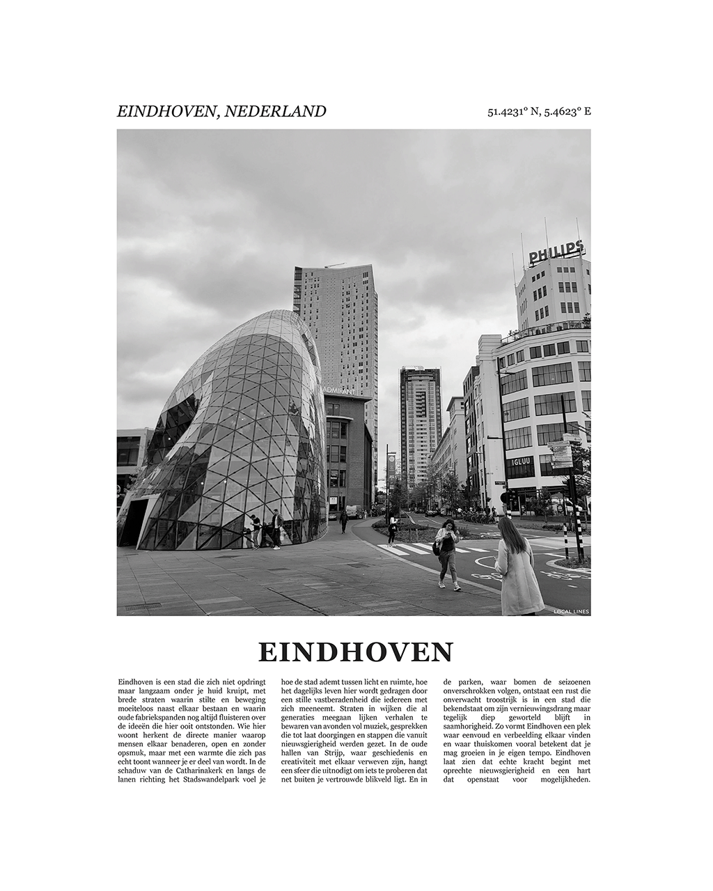 Eindhoven Poster van Stad met Foto en Tekst Interieurdecoratie