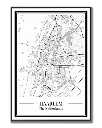 Poster Haarlem stad kaart